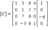 Given the matrix, perform elementary row operations to obtain a zeros above and below the 1 in the second column without changing the entries in the first column. ​   ​ A)  ​   ​ B)  ​   ​ C)  ​ ​   ​ D)  ​   ​ E)  ​ ​   ​