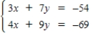 Solve the system by the Gauss-Jordan method. ​   ​ A)    B)  ​   C)  ​   D)  ​   E)  inconsistent