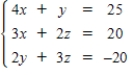 Solve the system by the Gauss-Jordan method. ​  
