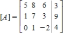 Given the matrix, perform elementary row operation to obtain a 1 in the row 1, column 1 position. ​  