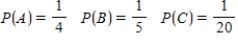 Suppose events A, B, and C are independent and ​   ​ Find the probability   .