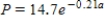 The atmospheric pressure P in pounds per square inch (psi) is given by the formula below, where a is the altitude above sea level (in miles). If a city has an atmospheric pressure of 13.16 psi, what is its altitude? ​   ​ Please round your answer to the nearest foot. ​ __________ ft