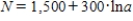 An advertising agency conducted a survey and found that the number of units sold, N, is related to the amount a spent on advertising (in dollars) by the following formula: ​   ​ How many units are sold after spending $3,000? $__________ (Round your answer to the nearest unit) ​ How many units are sold after spending $38,000? $__________ (Round your answer to the nearest unit) ​ How much needs to be spent (to the nearest hundred dollars) to sell 4,000 units? $__________