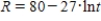 The  forgetting curve  for memorizing nonsense syllables is given by equation below, where R is the percentage who remember the syllables after t seconds. ​   ,   ​ In how many seconds would only 10%   of the students remember? Round your answer to the nearest second. ​ Solve for the exact value of t in terms of R.