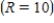 The  forgetting curve  for memorizing nonsense syllables is given by equation below, where R is the percentage who remember the syllables after t seconds. ​   ,   ​ In how many seconds would only 10%   of the students remember? Round your answer to the nearest second. ​ Solve for the exact value of t in terms of R.