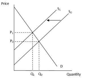 The type of agricultural policy represented by the above graph is best defined as a   A) price support. B) supply restriction. C) demand enhancement. D) income support.