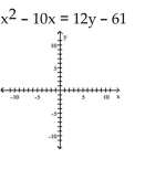  Match the equation to the graph. -   A)  vertex:  ( 5,3 )   focus:  ( 8,3 )   directrix:  x = 2    B)  vertex:  ( 5,3 )   focus:  ( 5,6 )   directrix:  \mathrm { y } = 0    C)  vertex:  ( 5,3 )   focus:  ( 2,3 )   directrix:  x = 8    D)  vertex:  ( 5,3 )   focus:  ( 5,0 )   directrix:  y = 6    