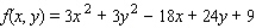 Find the critical point(s)  of the function.Then use the second derivative test to classify the nature of each point, if possible.Finally, determine the relative extrema of the function.   A) (4, 3) ; saddle point: f(4, 3)  = 66 B) (- 3, 4) ; relative maximum value: f(- 3, 4)  = - 9 C) (3, - 4) ; relative minimum value: f(3, - 4)  = - 66
