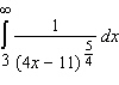 Evaluate the following improper integral whenever it is convergent.   A) 2 B) -5 C) 1 D) -6 E) the integral is divergent