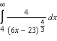 Evaluate the following improper integral whenever it is convergent.  