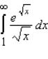 Evaluate the following improper integral whenever it is convergent.   Enter divergent if the integral is divergent.