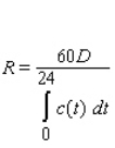Seven milligrams of a dye (D)  are injected into a vein leading to an individual's heart.The concentration of the dye in the aorta measured at 2-second intervals is shown in the accompanying table.Use Simpson's rule and the formula   to estimate the person's cardiac output.Round the result to the nearest tenth.   A) 6.1 L/min B) 6.2 L/min C) 4.4 L/min D) 5.8 L/min