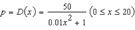 The demand equation for the Sicard sports watch is given by   where x (measured in units of a thousand)  is the quantity demanded per week and p is the unit price in dollars.Use the Trapezoidal Rule (take n = 8)  to estimate the consumers' surplus if the market price is $25/watch.Round answer to two decimal places. A) $392,373.56 B) $142.37 C) $142,373.56 D) $367,373.56