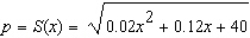The supply function for the CD manufactured by Herald Records is given by   where p is the unit price in dollars and x stands for the quantity that will be made available in the market by the supplier, measured in units of a thousand.Use Trapezoidal Rule (take n = 8)  to estimate the producers'surplus if the price is $8/CD.Round answer to two decimal places. A) $33,069.99 B) $35,069.99 C) $34,069.99 D) $38,069.99