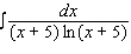 Use the table of integrals to find the integral.   Hint: First use the substitution u = x + 5. A)    B)    C)    D)   