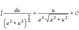 Use the formula   to find the integral.  