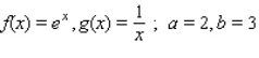 Sketch the graphs of the functions f and g and find the area of the region enclosed by these graphs and the vertical lines x = a and x = b.   A)      B)      C)      D)     
