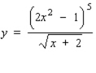 Use logarithmic differentiation to find the derivative of the function.  