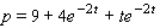 The price of a certain commodity in dollars per unit at time t (measured in weeks) is given by   . What is the price of the commodity at t = 0? $__________ / unit How fast is the price of the commodity decreasing at t = 0? $__________ / wk Find the equilibrium price of the commodity.(Hint: It's given by   .Also, use the fact that   .) $__________ / unit
