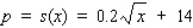 The supply equation for a certain brand of radio is given by   , where x is the quantity supplied and p is the unit price in dollars.Use differentials to approximate the change in price when the quantity supplied is increased from 10,000 units to 10,500 units. $__________