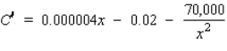 The weekly total cost function associated with manufacturing the Pulsar 25 color console television is given by   . What is the marginal average cost function   ? A)    B)    C)    D)   