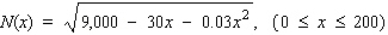Government economists of a developing country determined that the purchase of imported perfume is related to a proposed  luxury tax  by the formula   , where N<sup> </sup>(x)  measures the percentage of normal consumption of perfume when a  luxury tax  of x% is imposed on it.Find the rate of change of N(x)  for a tax of 110%. A) - 1.13 B) - 1.54 C) - 0.25 D) - 0.27