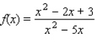 Determine all values of x at which the function is discontinuous.   A) - 5 B) 0, 5 C) 0, - 5 D) - 3 E) 3