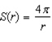 The surface area S of a single-celled organism may be found by multiplying 4p times the square of the radius r of the cell.Express S as a function of r. A)    B)    C)    D)    E)   