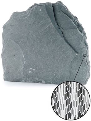   What is the name of the metamorphic rock in the image above? A) Slate B) Shale C) Gneiss D) Schist