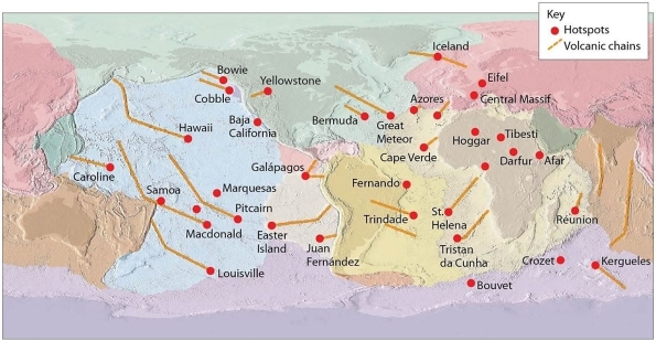   The Hawaiian mantle plume is a classic example of a long-lived mantle plume being used to demonstrate how the motion of a tectonic plate has changed over time.Which hot spot would be an even better indicator of the Pacific plate's motion over time? A) Cape Verde mantle plume B) Easter Island C) Yellowstone D) Caroline E) Pitcairn