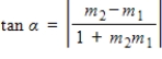 Find the angle   between two nonvertical lines   and   .The angle   satisfies the equation ​   ​ Where   and   are slopes of   and   , respectively. (Assume that   .)  ​ ​     ​ Round your answer to one decimal place. ​ A) 54.1<sup>o</sup> B) ​53.1<sup>o</sup> C) 55.1<sup>o</sup> D) 52.1<sup>o</sup> E) 56.1o
