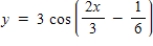 ​Determine the period and amplitude of the following function ​     ​ A) ​Period: 10   ; Amplitude: 6 B) ​Period:   ; Amplitude: 3 C) ​Period: 8   ; Amplitude: 4 D) ​Period:   ; Amplitude: 3 E) ​Period: 5   ; Amplitude: 2