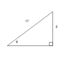Find the exact values of the six trigonometric functions of the angle θ shown in the figure. (Use the Pythagorean Theorem to find the third side of the triangle.)    ​ A) sin θ =   csc θ =   Cos θ =   Sec θ =   Tan θ =   Cot θ =   ​ B) sin θ =   csc θ =   Cos θ =   Sec θ =   Tan θ =   Cot θ =   ​ C) sin θ =   csc θ =   Cos θ =   Sec θ =   Tan θ =   Cot θ =   ​ D) sin θ =   csc θ =   Cos θ =   Sec θ =   Tan θ =   Cot θ =   ​ E) sin θ =   csc θ =   Cos θ =   Sec θ =   Tan θ =   Cot θ =   ​