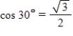 Given   and   , determine the following: ​sec 30° ​ A) ​sec 30° = 1 B) ​sec 30° =   C) ​sec 30° =   D) ​sec 30° =   E) undefined