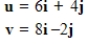 Find the dot product of u and v. ​   ​ A) 36 B) 40 C) 44 D) 42 E) 38