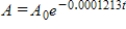 <strong>Carbon dating presumes that, as long as a plant or animal is alive, the proportion of its carbon that is <sup>14</sup>C is constant.The amount of <sup>14</sup>C in an object made from harvested plants, like paper, will decline exponentially according to the equation , where A represents the amount of <sup>14</sup>C in the object, A<sub>o</sub> represents the amount of <sup>14</sup>C in living organisms, and t is the time in years since the plant was harvested.If an archeological artifact has 30% as much <sup>14</sup>C as a living organism, how old would you predict it to be? Round to the nearest year.</strong> A)28,040 years B)5715 years C)9926 years D)14,758 years E)100 years