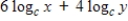 Assume that x, y and c are positive numbers.Use the properties of logarithms to write the expression   in terms of the logarithms of x and y. ​ A)    B)    C)    D)    E)   