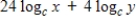 Assume that x, y and c are positive numbers.Use the properties of logarithms to write the expression   in terms of the logarithms of x and y. ​ A)    B)    C)    D)    E)   
