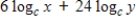 Assume that x, y and c are positive numbers.Use the properties of logarithms to write the expression   in terms of the logarithms of x and y. ​ A)    B)    C)    D)    E)   