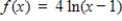 Identify the x-intercept of the function   . A)    B)    C)    D)    E) The function has no x-intercept.