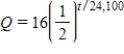 Let Q represent a mass of radioactive plutonium   (in grams) , whose half life is 24,100 years.The quantity of plutonium present after t years is   .Determine the quantity present after 67,000 years.Round your answer to one decimal place. ​ A) 4.3 g B) 3.3 g C) 5.3 g D) 2.3 g E) 6.3 g