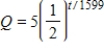 Let Q represent a mass of radioactive radium (<sup>226</sup>Ra)  (in grams) , whose half-life is 1599 years.The quantity of radium present after t years is   Determine the quantity present after 300 years.Round to the nearest hundredth of a gram. A) 0 g B) 0.47 g C) 5.00 g D) 4.39 g E) 0.88 g