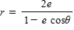 Select the polar equation of the conic for ​e = 0.75 and identify the conic for the following equation. ​   ​ A)    B)    C)    D)    E)   