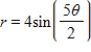 Select the correct graph of the polar equation.Find an interval for   for which the graph is traced only once. ​   ​ A) ​     B) ​     C) ​     D) ​     E) ​    