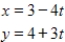 Select the curve represented by the parametric equations.(indicate the orientation of the curve)  ​   ​ A) ​   B) ​   C) ​   D) ​   E) ​  