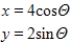 Eliminate the parameter and write the corresponding rectangular equation whose graph represents the curve. ​   ​ A) ​   B)    C)    D)    E) ​  