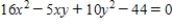 Use the discriminant to classify the graph. ​   ​ A) The graph is a hyperbola. B) The graph is a line. C) The graph is a ellipse or Circle. D) The graph is a parabola. E) The graph is a cone.