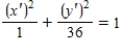 Find the lengths of the major and minor axes of the ellipse graphed by following equation. ​   ​ A) Length of major axis is   Length of minor axis is   B) Length of major axis is   Length of minor axis is   C) Length of major axis is   Length of minor axis is   D) Length of major axis is   Length of minor axis is   E) None of the above