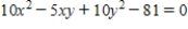 Consider the equation. ​   ​ Explain how to identify the graph of the equation. ​ A) Find the discriminant of the equation to identify the graph of the equation. B) Find the foci of the equation to identify the graph of the equation. C) Find the major axis of the equation to identify the graph of the equation. D) Find the minor axis of the equation to identify the graph of the equation. E) Find the vertices of the equation to identify the graph of the equation.