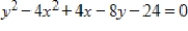 Select the graph of the equation as a circle, a parabola, an ellipse, or a hyperbola. ​   ​ A) Hyperbola B) Parabola C) Circle D) Ellipse E) None of the above